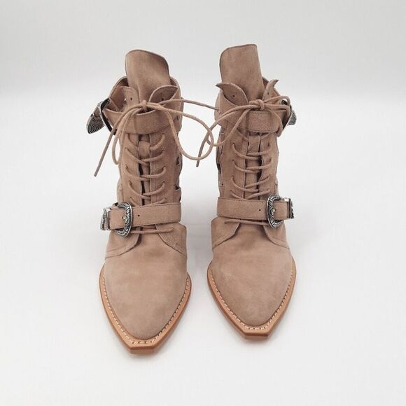 Silent D | Anthro La Festive Ankle Boot in Tan Suede - 41 / 10 - Picture 4 of 11